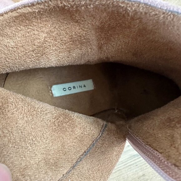 Corina Pin Faux Suede Boots NWOB NEW 40/9.5 Mauve Heels - Picture 8 of 8